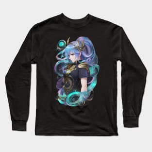 Guardian of the Serpent: Powerful AI Anime Character Art in Ophiuchus Long Sleeve T-Shirt